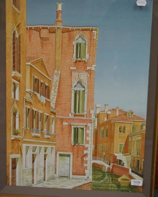 Lot 1038 - Robert Banks R.I.B.A. (1911- 2000)  ";Gothic Palace, Venice"; signed and possibly dated ' 66...