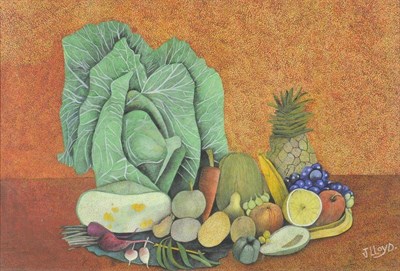 Lot 1040 - James Lloyd (1906 -1974)  ";Vegetables"; signed, gouache on paper 38cm by 56cm   Provenance: Portal