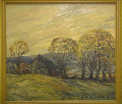 Lot 1051 - Attributed to Helen Bradley (1900 -1979) ";Autumn Twilight and the New Moon at Low Frith Holker...