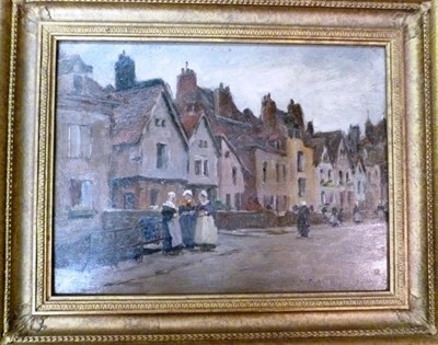 Lot 1061 - Joseph Yelverton Dawbarn (1856-1933) ";Amiens"; Signed and titled, oil on panel, 25cm by 33cm