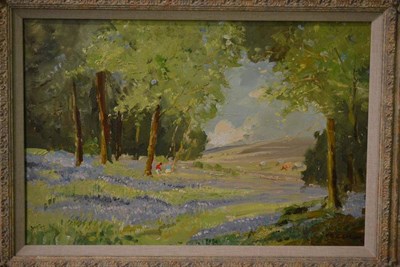 Lot 1101 - Gordon Clifford Barlow (Later 20th Century)  ";Springtime in Bluebell Woods, Nessfield";...