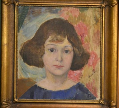 Lot 1105 - Hanna (Hirsch) Paul (1864 - 1940) Portrait of a young girl  signed, oil on canvas board, bears...