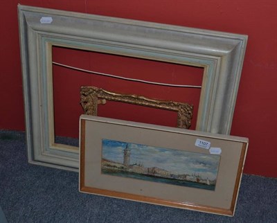 Lot 1107 - Small Venetian oil, small gilt frame and another (3)