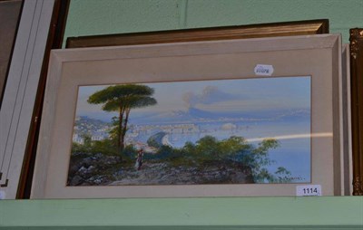 Lot 1114 - A pair of Italian watercolours, signed Giaonni, 18cm x 40cm; and a watercolour, signed Cleave Smith