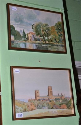 Lot 1164 - F Browne, pair of framed watercolour landscapes, possibly Durham