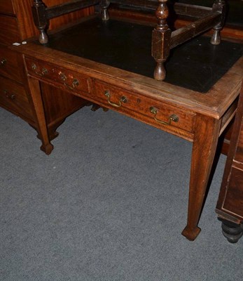 Lot 1256 - Late 19th century oak writing table