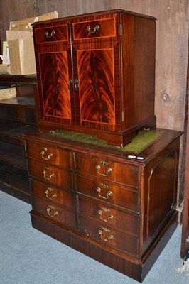 Lot 1275 - Mahogany filing cabinet and hi-fi cabinet