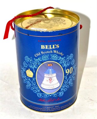 Lot 24 - A Bells Whisky Queen Mother 90th birthday, in tin