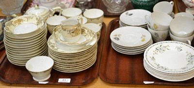 Lot 31 - A Noritake gilt decorated tea service, a Paragon part coffee service etc (on three trays)