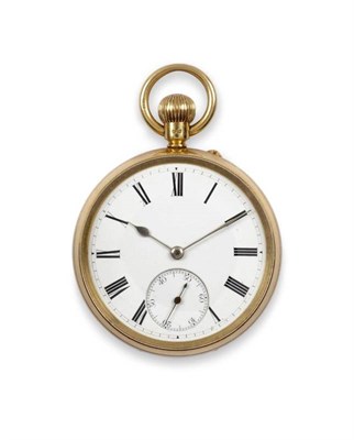 Lot 236 - An 18ct Gold Keyless Pocket Watch, 1905, lever movement, enamel dial with Roman numerals,...