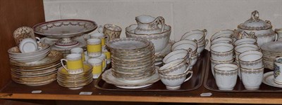 Lot 59 - A Victorian porcelain tea and coffee set with moulded and gilt decoration and assorted table china