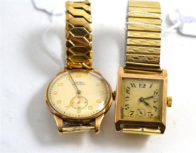 Lot 90 - Gent's 1930's gold watch and another