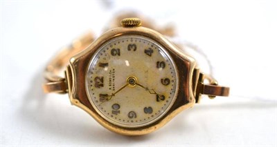 Lot 98 - 9ct gold lady's wristwatch, dial inscribed ROLEX R Bond & Co Darlington
