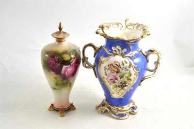 Lot 104 - Royal Worcester vase and a 19th century Rococo vase