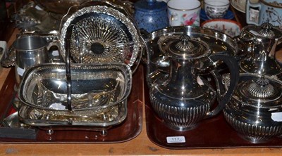 Lot 117 - A quantity of electroplate including Walker & Hall part tea set (on two trays)