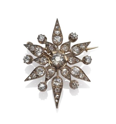 Lot 246 - A Victorian Diamond Star Brooch, the six pointed star with radial arms, inset throughout with...