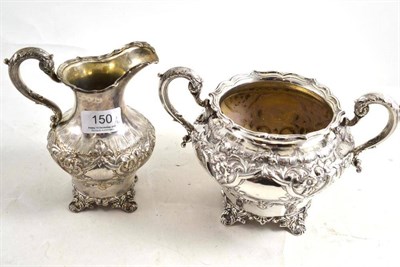 Lot 150 - A William IV Scottish silver milk jug and sugar bowl, Edinburgh 1835