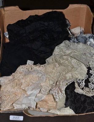 Lot 222 - Box of lace, two Paul Smith slips, etc