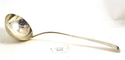 Lot 275 - A silver soup ladle