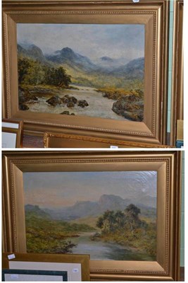 Lot 315 - Richards, extensive river landscapes, signed, a pair of oils on canvas