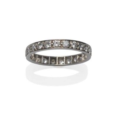 Lot 264 - A Diamond Full Eternity Ring, brilliant cut diamonds in a white claw flat sided setting, total...