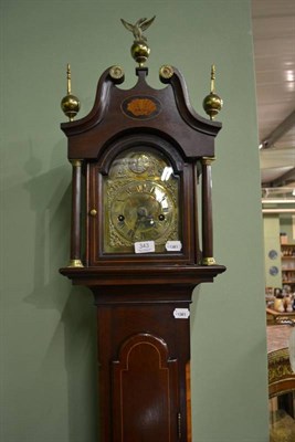 Lot 343 - Mahogany longcase clock with brass dial