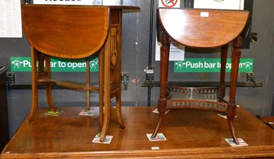 Lot 352 - Edwardian Sutherland table and an Edwardian table with shaped gallery