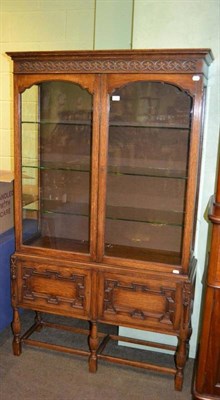 Lot 364 - Oak display cabinet