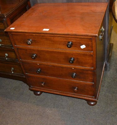 Lot 367 - 19th century mahogany chest commode with pottery slop bowl and cover