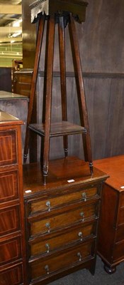 Lot 368 - A mahogany drop leaf tea trolley, mahogany standard lamp, torchere, occasional table,...