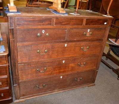 Lot 386 - 19th century oak and mahogany four height chest of drawers