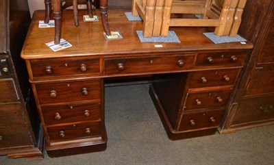 Lot 389 - A Victorian mahogany small pedestal desk