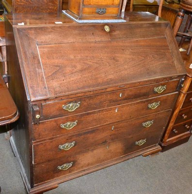 Lot 391 - Georgian mahogany bureau