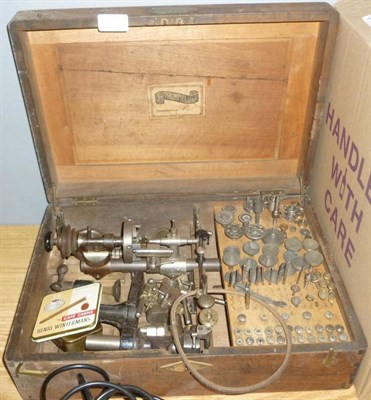 Lot 441 - Collection of clock maker's/restorer's tools and lathe