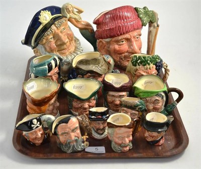Lot 5 - A collection of fourteen Royal Doulton character jugs and another (15)