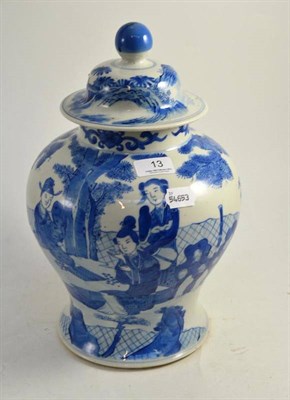 Lot 13 - A Chinese blue and white baluster vase and cover