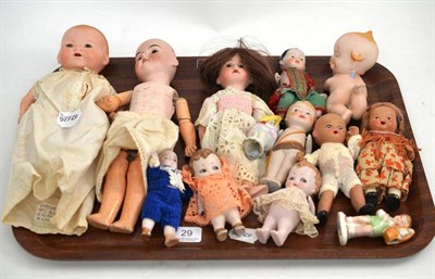 Lot 29 - Armand Marseille dream baby doll with open mouth (a.f.), two other bisque socket head dolls, bisque