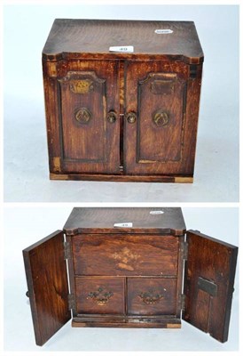 Lot 49 - Oak box in the form of a safe