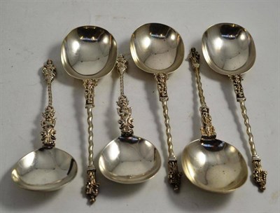 Lot 76 - Six silver Apostle spoons