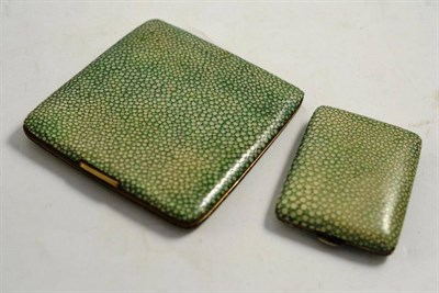 Lot 77 - Shagreen cigarette cases and match case