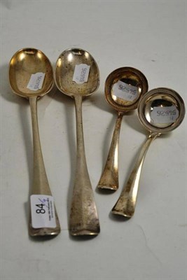 Lot 84 - Pair of silver serving spoons and a pair of silver ladles