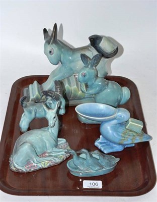 Lot 106 - A collection of early blue coloured Beswick animals (6)