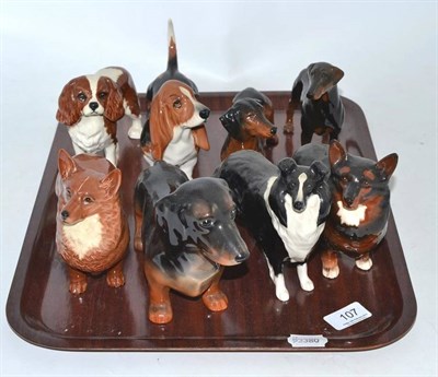 Lot 107 - Eight assorted Beswick dogs