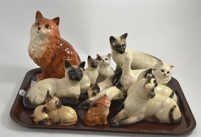 Lot 119 - Twelve assorted Beswick cat figures