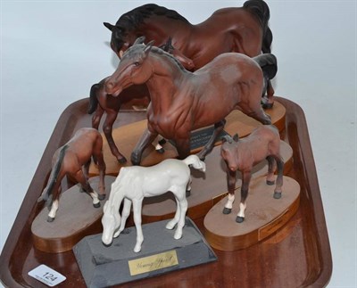 Lot 124 - Five Beswick horses on plinths including Spirit of Affection, Spirit of Fire etc