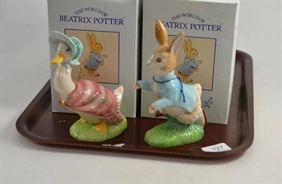 Lot 127 - Two large Beswick Beatrix Potter figures P3373 and P3356 and two others (4)