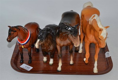 Lot 130 - Four Beswick horses including 1033, 'Another bunch', 976 etc