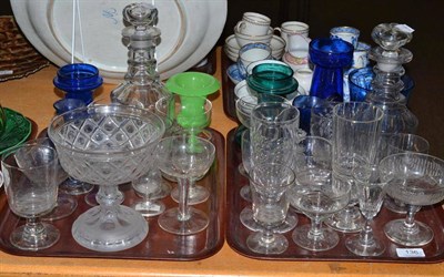 Lot 136 - A collection of predominantly 19th century glassware including a pair of decanters and...