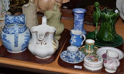 Lot 140 - A collection of Victorian and later ceramics including jugs, etc