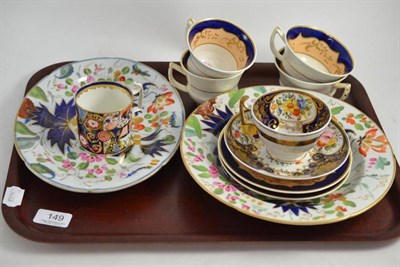 Lot 149 - A tray of 19th century porcelain including Staffordshire, Denby, Rockingham, etc